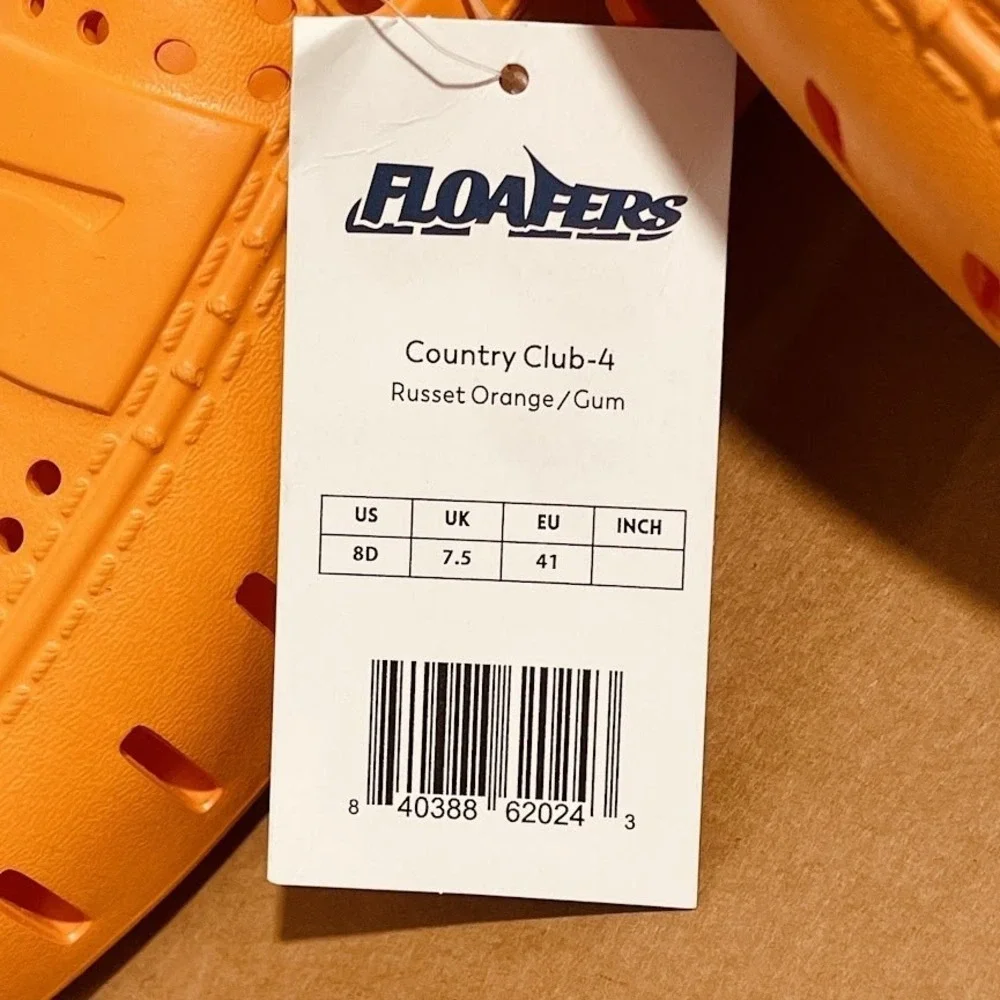 Floafers Country Club 4 Shoes Mens Size 8D Russet‎ Orange Gum Waterproof Loafers